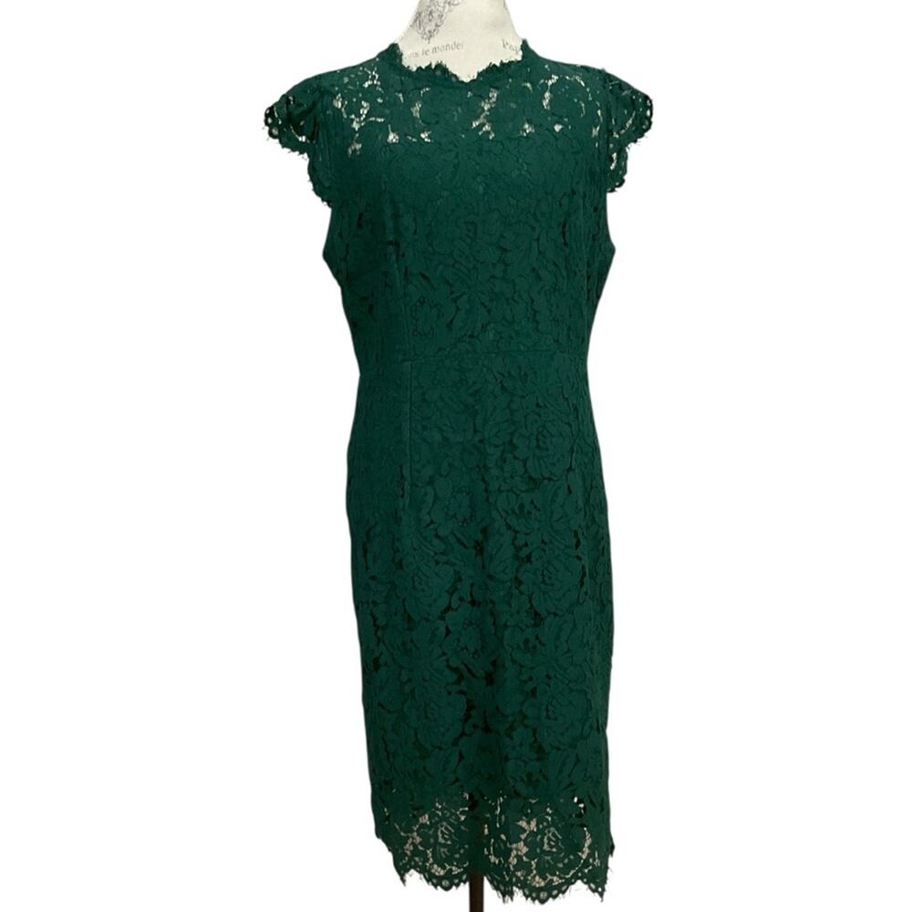 Fashion Women’s Evening Green Lace Top Dress Size XL EUC